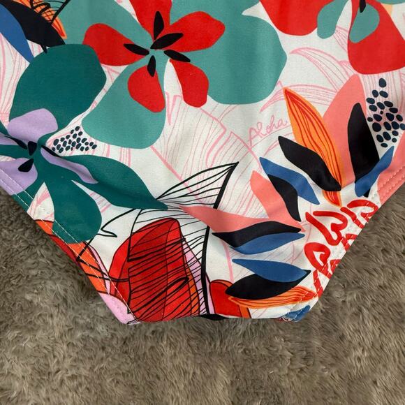 Modcloth The Brooke One Piece Tie Front Floral Swimsuit M Medium - Picture 6 of 12